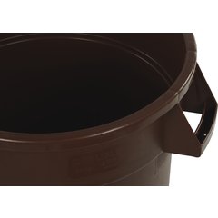 34103201 Bronco™ Round Waste Bin Trash Container 32 Gallon - Brown