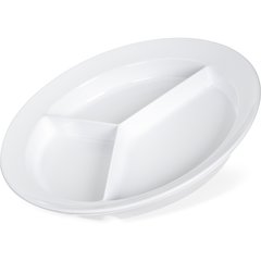 KL20302 Kingline™ Melamine 3-Compartment Deep Plate 8.75" - White