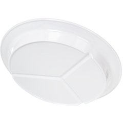 KL20302 Kingline™ Melamine 3-Compartment Deep Plate 8.75" - White