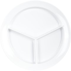 KL20302 Kingline™ Melamine 3-Compartment Deep Plate 8.75" - White