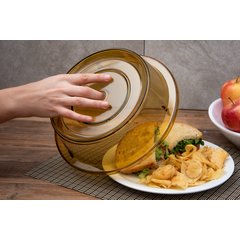 1989E13 European Pin-Fired Plate Cover 10-3/16" to 10-1/4" 10.25" - Amber