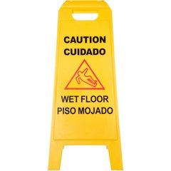3690000 Wet Floor Sign (English/Spanish) 25" - Yellow