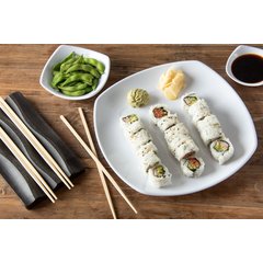 4330402 Melamine Upturned Corner Square Plate 11.5" - White