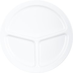 KL10202 Kingline™ Melamine 3-Compartment Plate 10" - White