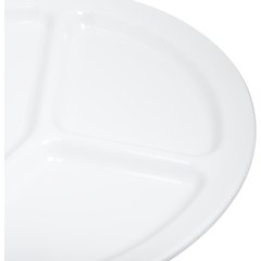 KL10202 Kingline™ Melamine 3-Compartment Plate 10" - White