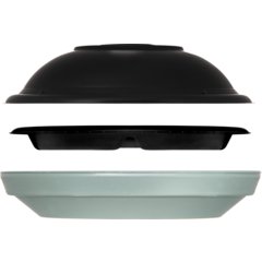 DXHHPL93C03 High Heat 3-Compartment Disposable Plate 9" (500/cs) - Black