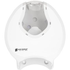 R2070WHCL Summit Single 9" Jumbo Bath Tissue Dispenser, 3.25" core, White/Clear  - White