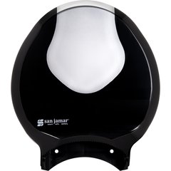 R2070BKSS Summit Single 9" Jumbo Bath Tissue Dispenser, 3.25" core, Black/Stainless Steel  - Chrome