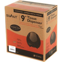 R2070BKSS Summit Single 9" Jumbo Bath Tissue Dispenser, 3.25" core, Black/Stainless Steel  - Chrome