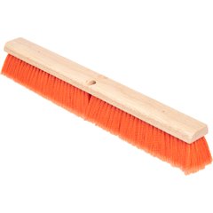 4501424 Flagged Bristle Hardwood Push Broom Head (Handle Sold Separately) 24" - Orange