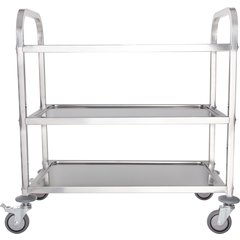 UC4031733 Stainless Steel 3 Shelf Utility Cart 33.4" x 15.6" - Stainless Steel