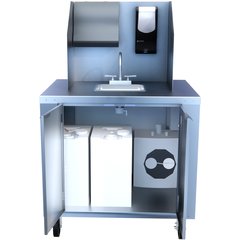 DXPL050114457B Mobile Hand Washing Station with Backsplash and Dispenser