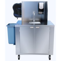DXPL050114457B Mobile Hand Washing Station with Backsplash and Dispenser