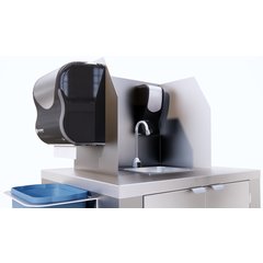 DXPL050114457B Mobile Hand Washing Station with Backsplash and Dispenser