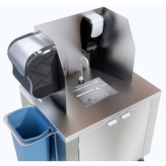 DXPL050114457B Mobile Hand Washing Station with Backsplash and Dispenser