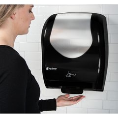 T8370BKSS Summit™ Hybrid Electronic Roll Towel Dispenser, Black/Stainless Steel  - Black