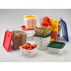 11960PE02 Squares Polyethylene Food Storage Container 2 qt - White
