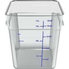 1195507 Squares Polycarbonate Food Storage Container 18 qt - Clear