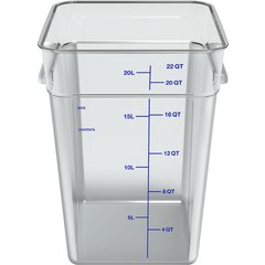 1195607 Squares Polycarbonate Food Storage Container 22 qt - Clear