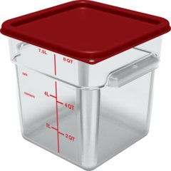 1197105 Squares Food Storage Container Lid 6 - 8 qt - Red