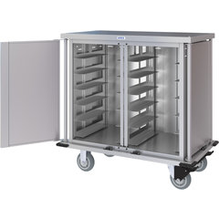 DXPTQC1T2D12 Dinex® Totally Quiet Compact Meal Delivery Cart - Double Doors - 1 Tray Per Slide 12 Trays (1ea) - Stainless Steel