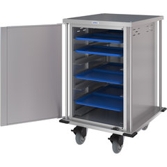 DXPTQC2T1D14 Dinex® Totally Quiet Compact Meal Delivery Cart - Single Door - 2 Trays Per Slide 14 Trays (1ea) - Stainless Steel