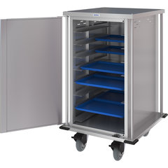 DXPTQC2T1D16 Dinex® Totally Quiet Compact Meal Delivery Cart - Single Door - 2 Trays Per Slide 16 Trays (1ea) - Stainless Steel