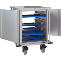 DXPTQC2T1DPT10 Dinex® Totally Quiet Compact Meal Delivery Cart - Single Door - 2 Trays Per Slide 10 Trays (1ea) - Stainless Steel