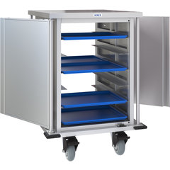 DXPTQC2T1DPT12 Dinex® Totally Quiet Compact Meal Delivery Cart - Single Door - 2 Trays Per Slide 12 Trays (1ea) - Stainless Steel