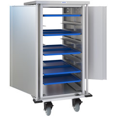 DXPTQC2T1DPT18 Dinex® Totally Quiet Compact Meal Delivery Cart - Single Door - 2 Trays Per Slide 18 Trays (1ea) - Stainless Steel