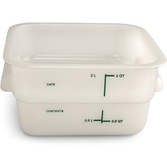 11960PE02 Squares Polyethylene Food Storage Container 2 qt - White