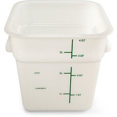 11961PE02 Squares Polyethylene Food Storage Container 4 qt - White