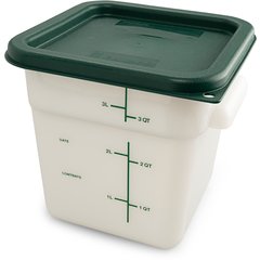 11961PE02 Squares Polyethylene Food Storage Container 4 qt - White