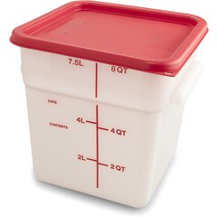 11963PE02 Squares Polyethylene Food Storage Container 8 qt - White