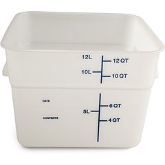 11964PE02 Squares Polyethylene Food Storage Container 12 qt - White