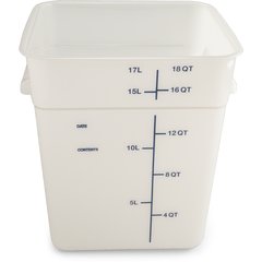 11965PE02 Squares Polyethylene Food Storage Container 18 qt - White