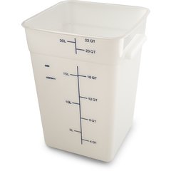 11966PE02 Squares Polyethylene Food Storage Container 22 qt - White