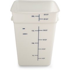11966PE02 Squares Polyethylene Food Storage Container 22 qt - White