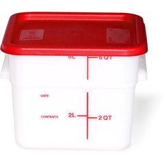 11962PE02 Squares Polyethylene Food Storage Container 6 qt - White