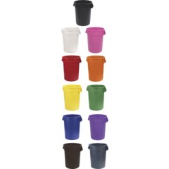 34103201 Bronco™ Round Waste Bin Trash Container 32 Gallon - Brown