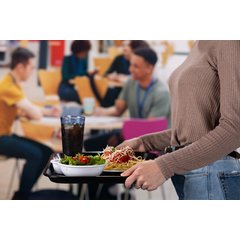 CT1418030 Cafe® Fast Food Cafeteria Tray 14" x 18" - Antimicrobial Black