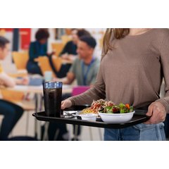 CT1418030 Cafe® Fast Food Cafeteria Tray 14" x 18" - Antimicrobial Black