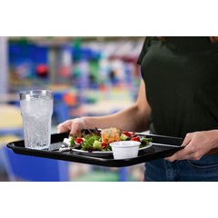 CT1418030 Cafe® Fast Food Cafeteria Tray 14" x 18" - Antimicrobial Black