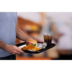 CT1418030 Cafe® Fast Food Cafeteria Tray 14" x 18" - Antimicrobial Black