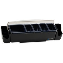 BD4005S Dome® Garnish Center - 8 Pint - 5 Tray  - Black