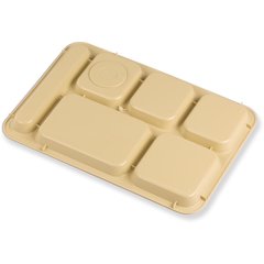 614R25 Right-Hand 6-Compartment ABS Tray 10" x 14" - Tan