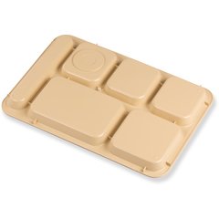 614R25 Right-Hand 6-Compartment ABS Tray 10" x 14" - Tan