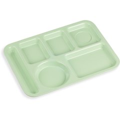 61409 Left-Hand 6-Compartment ABS Tray 10" x 14" - Green
