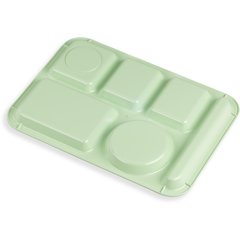 61409 Left-Hand 6-Compartment ABS Tray 10" x 14" - Green