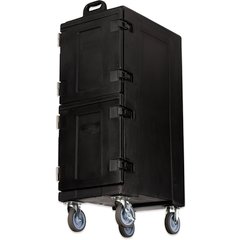 PC600N03 Cateraide™ Insulated Front Loading Food Pan Double Carrier 10 Pan Capacity - Black